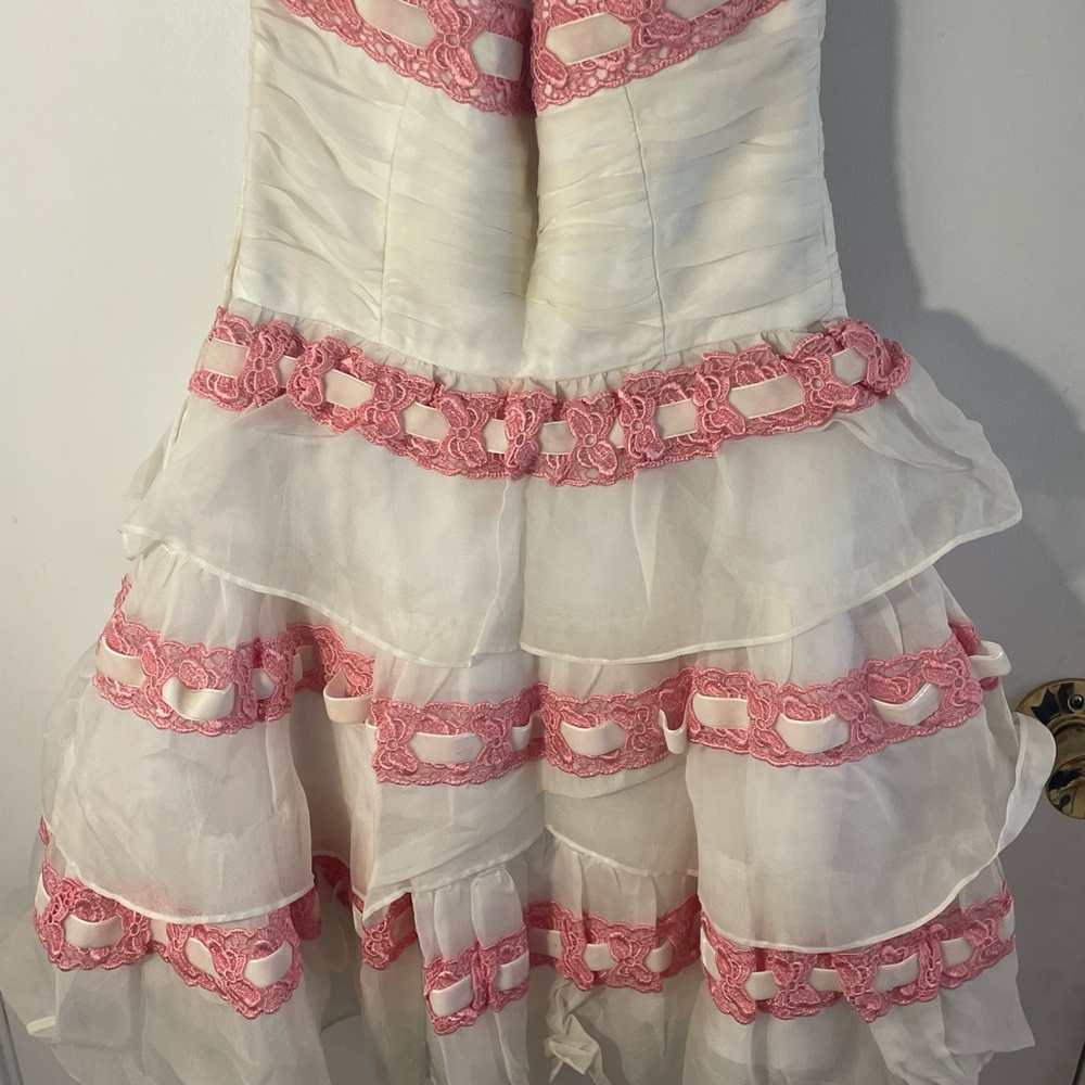 Vintage Betsey Johnson Evening Dress with Pink Trim - Picture 3 of 4